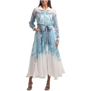 NANCY YANG Paisley Shirt Dress